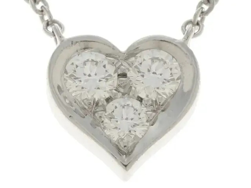 Tiffany Co Sentimental Heart Necklace Platinum Pt Sterling Silver